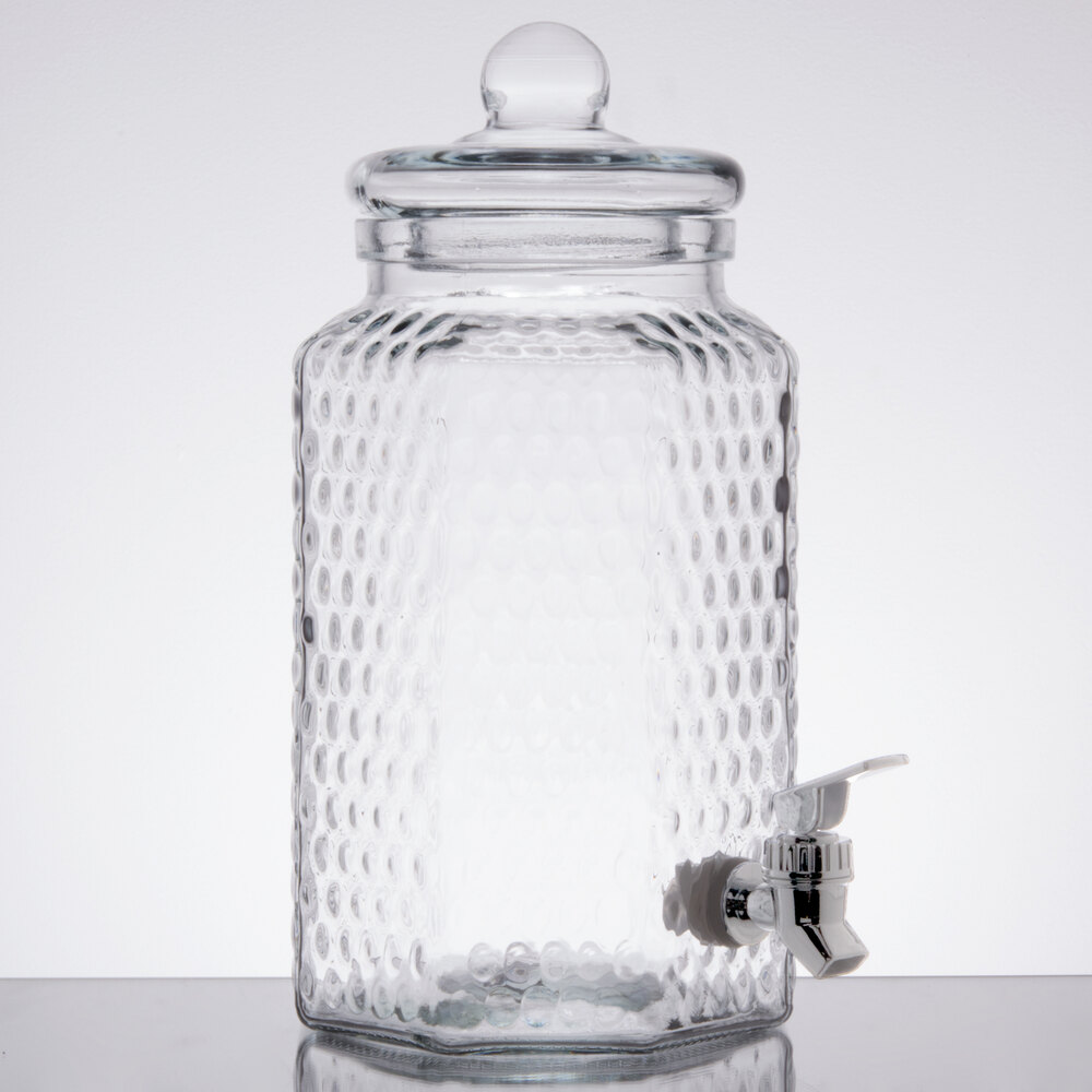 1 Gallon Style Setter Hampton Crystalline Glass Beverage Dispenser