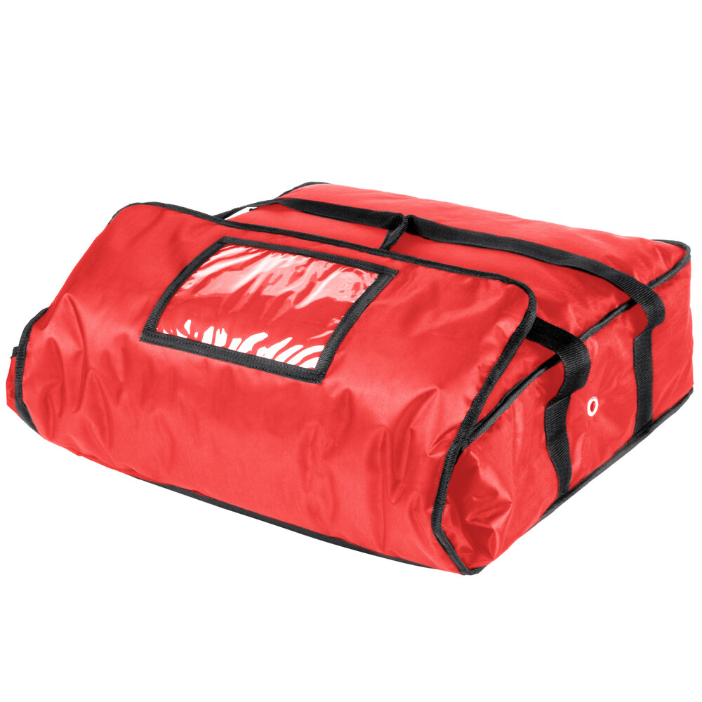ServIt Insulated Pizza Delivery Bag, Red Soft-Sided Heavy-Duty Nylon ...