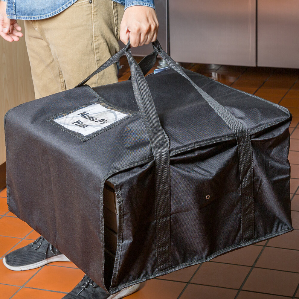 Choice Insulated Deli Tray / Party Platter Bag, Black Nylon, 20" x 20" x 12" Holds (3) 20