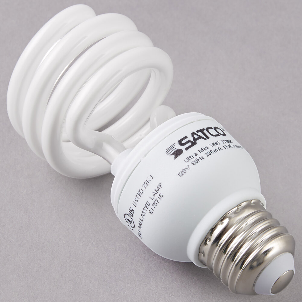 Satco S7224 18 Watt (75 Watt Equivalent) Warm White Mini Spiral Compact