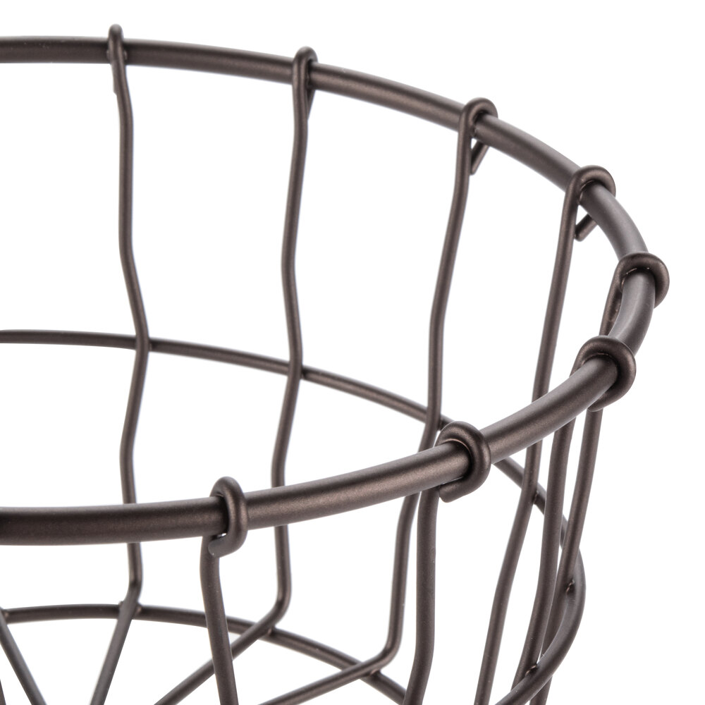 American Metalcraft WBBM Bronze Round Wire Basket 7" x 4 1/4"