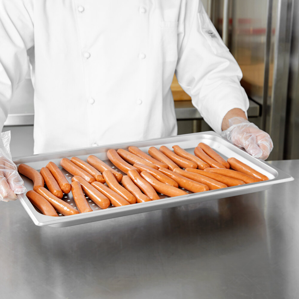 Choice Full Size 1 1/4" Deep AntiJam Perforated Stainless Steel Steam