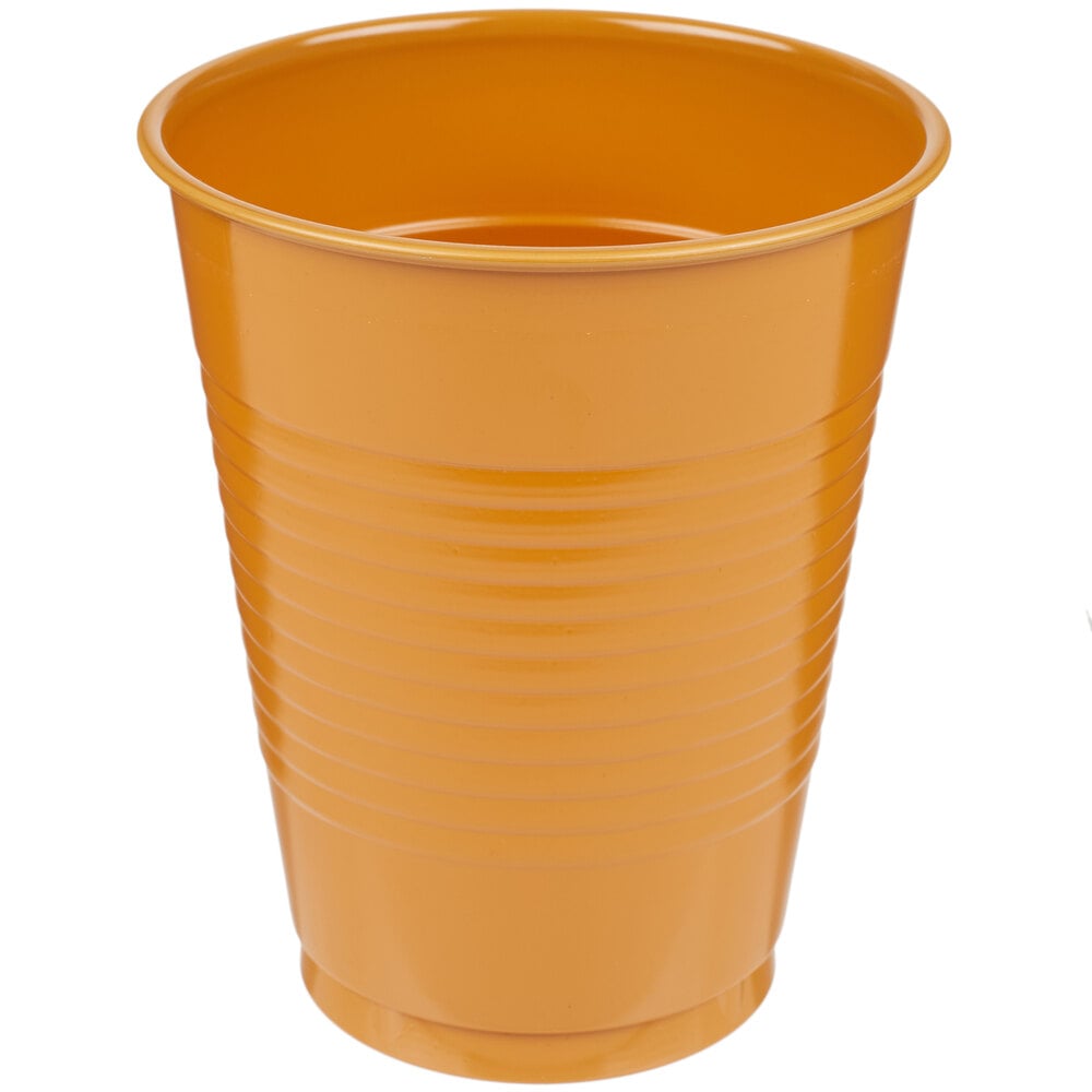 Creative Converting 323389 16 oz. Pumpkin Spice Orange Plastic Cup ...