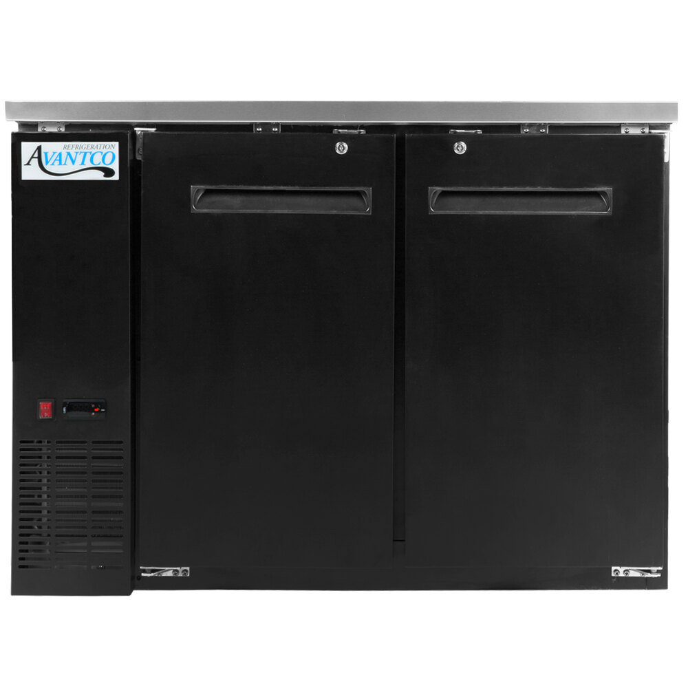 Avantco UBB48HC 48" Black Counter Height Narrow Solid Door Back Bar