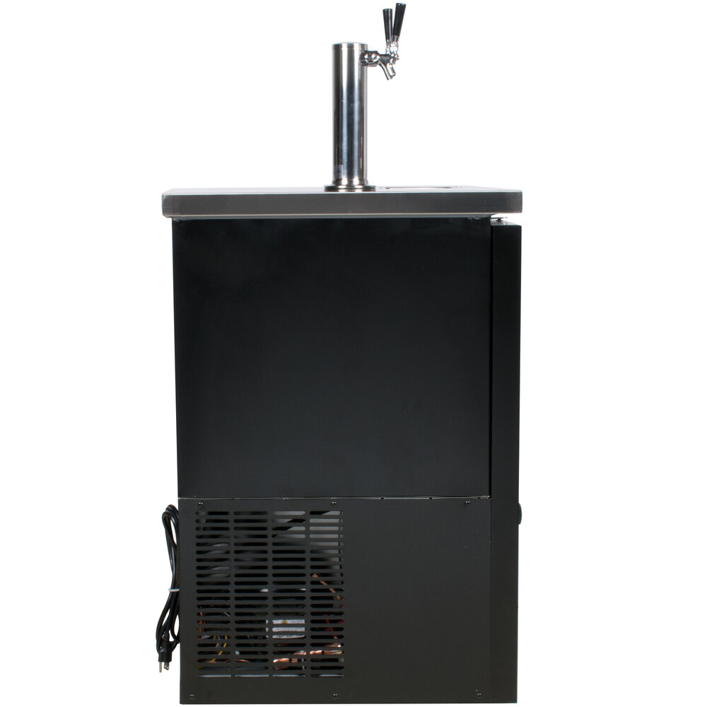 Avantco UDD48HC Double Tap Kegerator Beer Dispenser Black, (2) 1/2