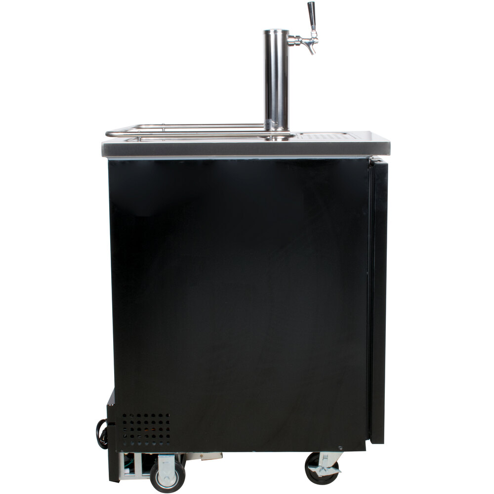 Avantco UDD1HC Single Tap Kegerator Beer Dispenser Black, (1) 1/2