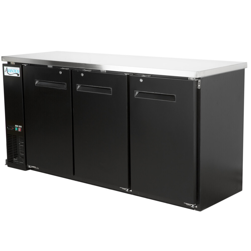 Avantco UBB72HC 73" Black Narrow Solid Door Undercounter Back Bar