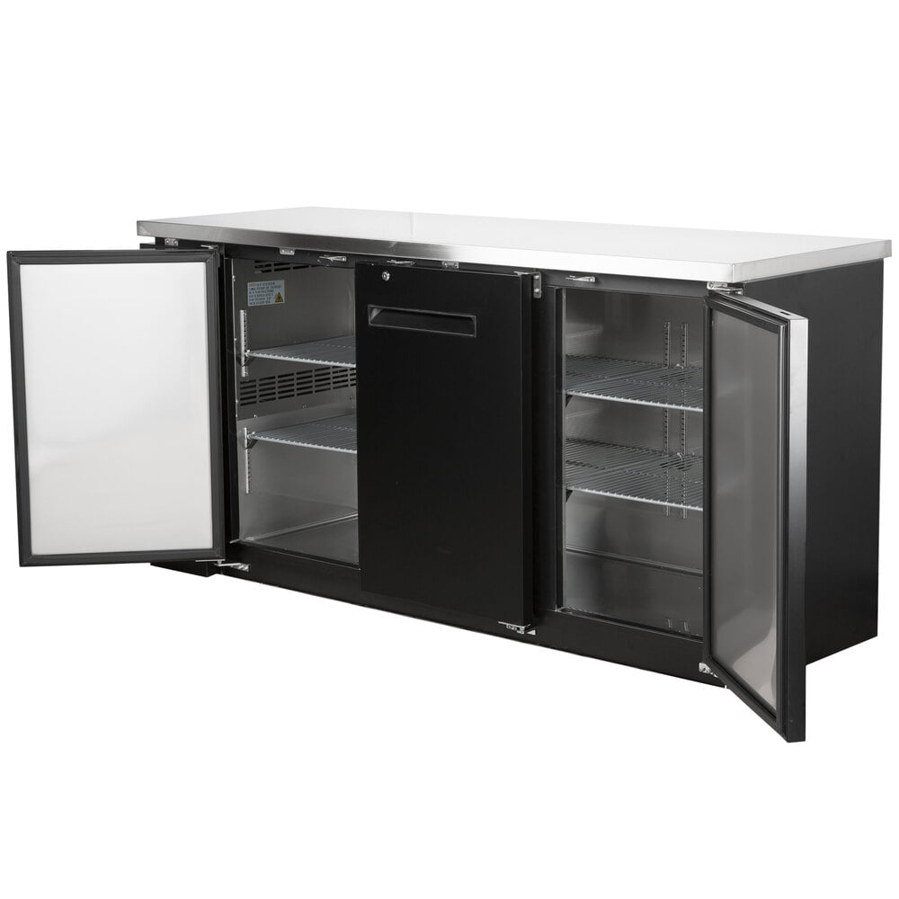 Avantco UBB72HC 73" Black Narrow Solid Door Undercounter Back Bar