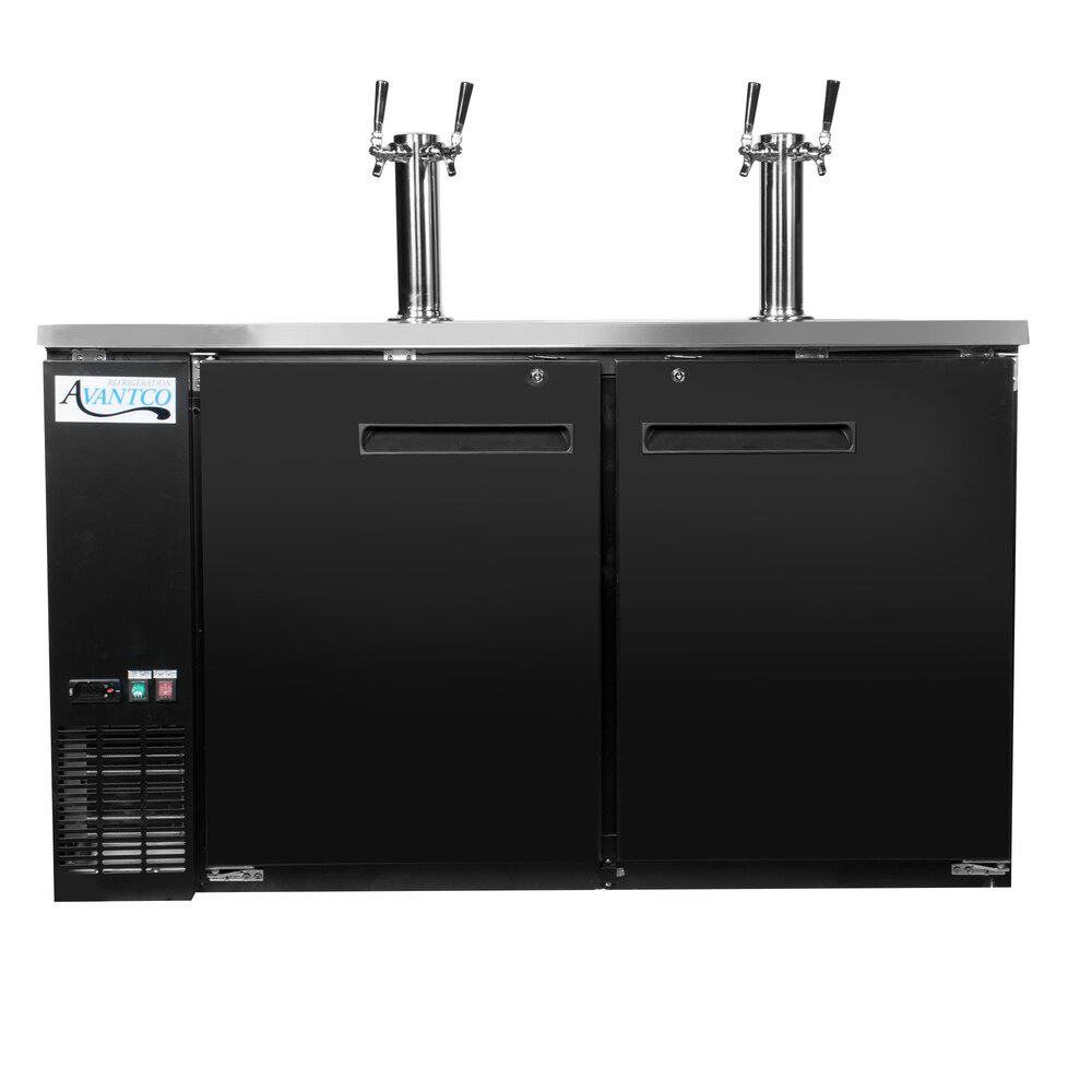 Commercial Kegerators Beer Dispensers Keg Cooler 115 Volts Avantco Udd 60 Hc 2 Double Tap Kegerator Beer Dispenser Black