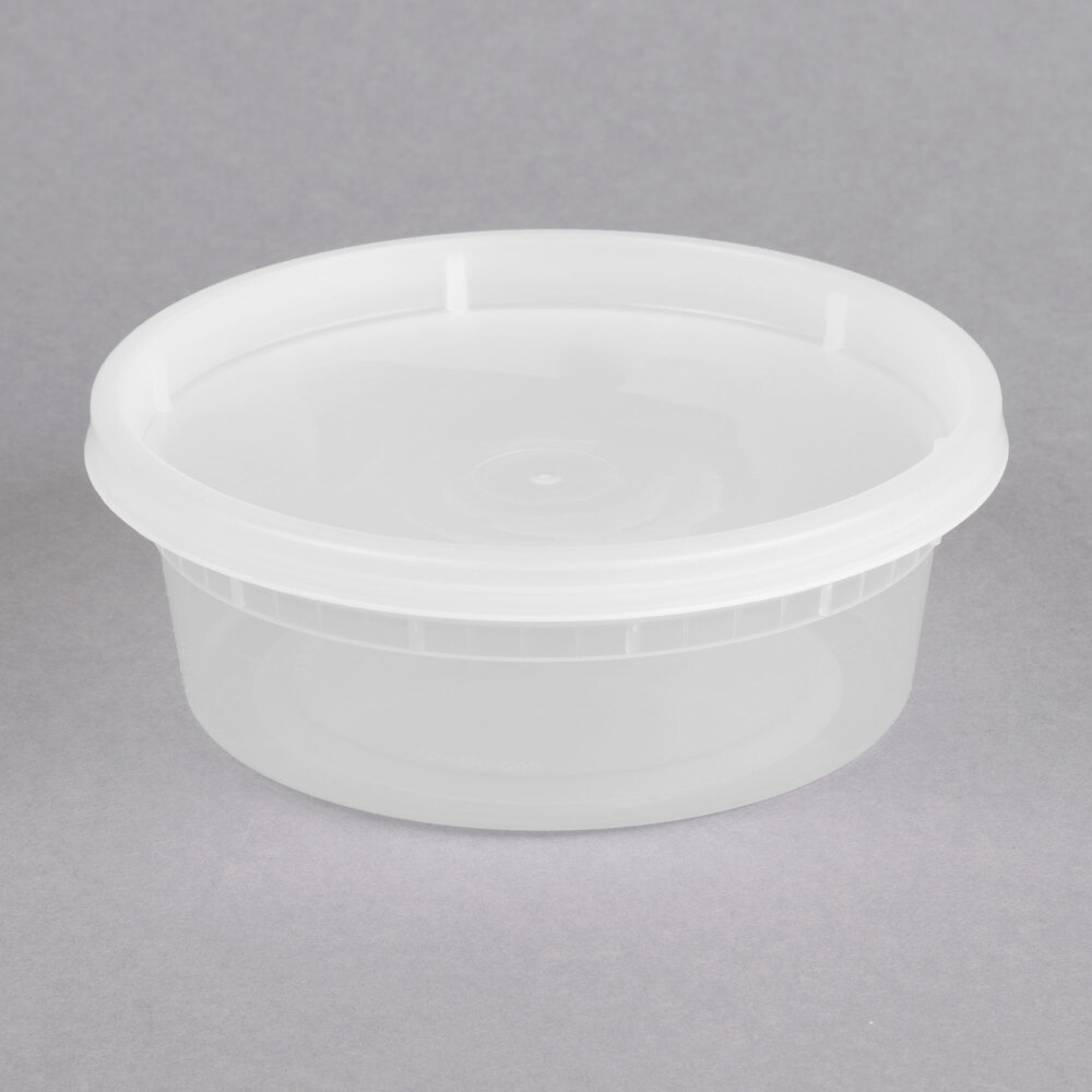 Choicehd 8 Oz Microwavable Translucent Plastic Deli Container And Microwavable Translucent Plastic Deli Container And Lid Combo Pack 240 Case