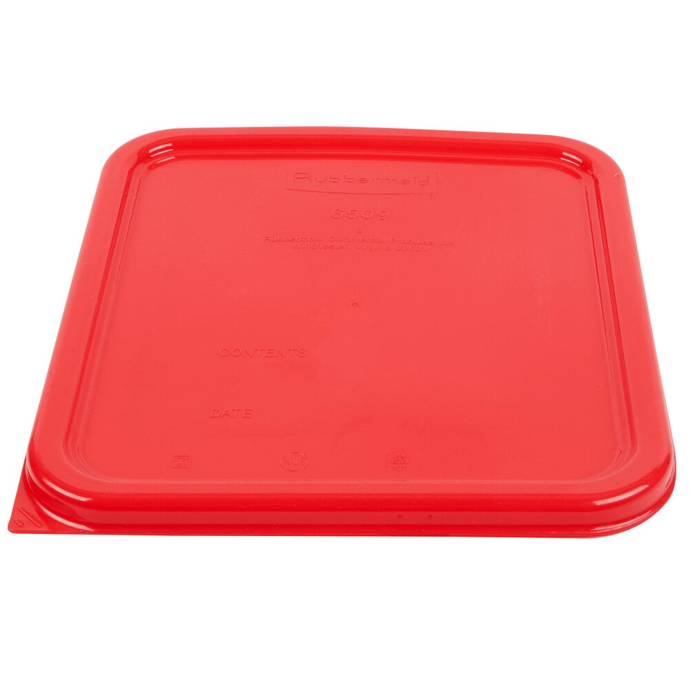 Rubbermaid 1980200 Color-Coded 2, 4, 6, and 8 Qt. Red Square Food ...