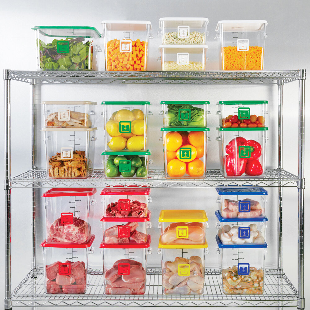 Rubbermaid 1980322 ColorCoded Clear 4 Qt. Square Food Storage