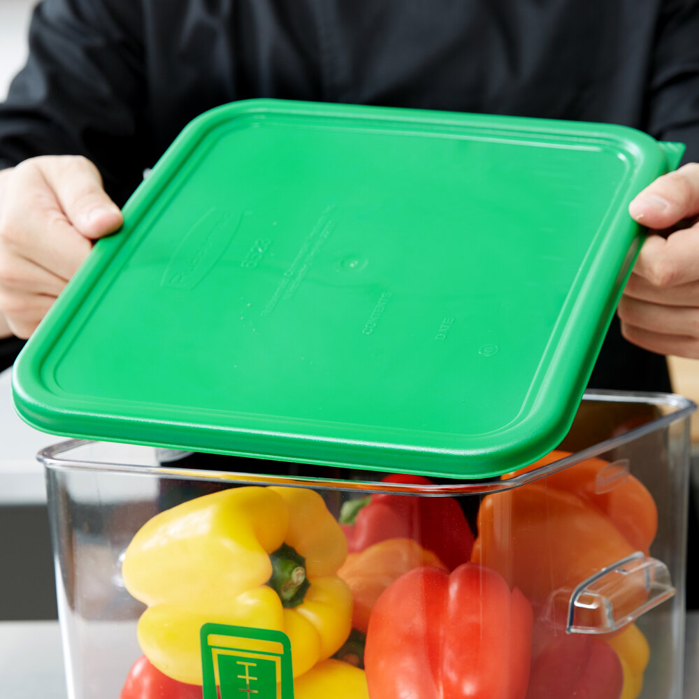 Rubbermaid 1980308 Color-Coded 12, 18, and 22 Qt. Green Square Food ...