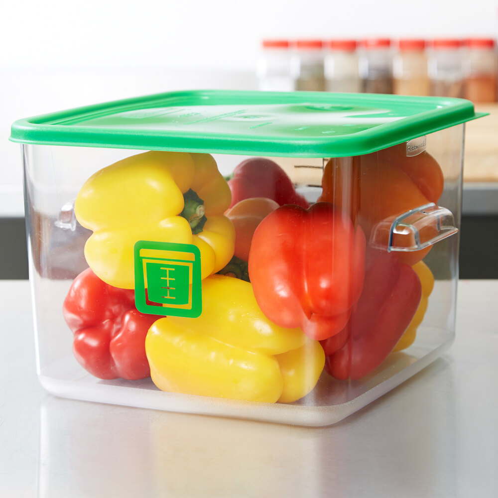 Rubbermaid 1980308 ColorCoded 12, 18, and 22 Qt. Green Square Food