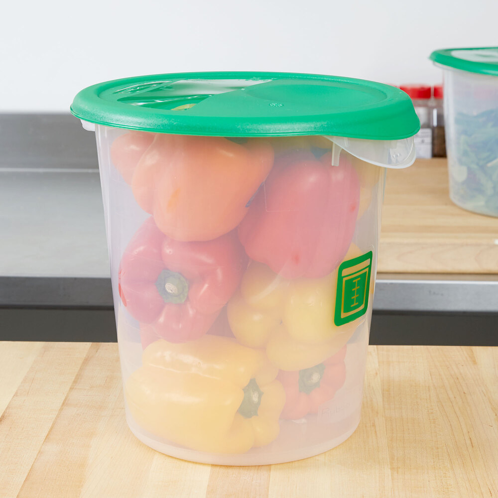 Rubbermaid 1980381 ColorCoded 6 and 8 Qt. Green Round Food Storage