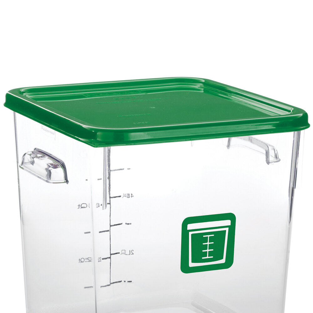 Rubbermaid 1980301 ColorCoded 2, 4, 6, and 8 Qt. Green Square Food Storage Container Lid