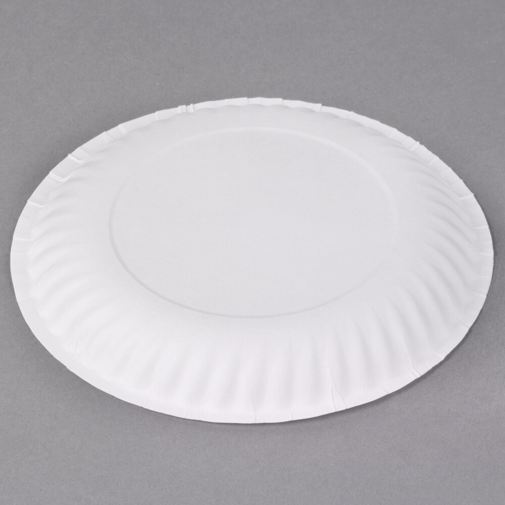 6" White Uncoated Paper Plate 100/Pack