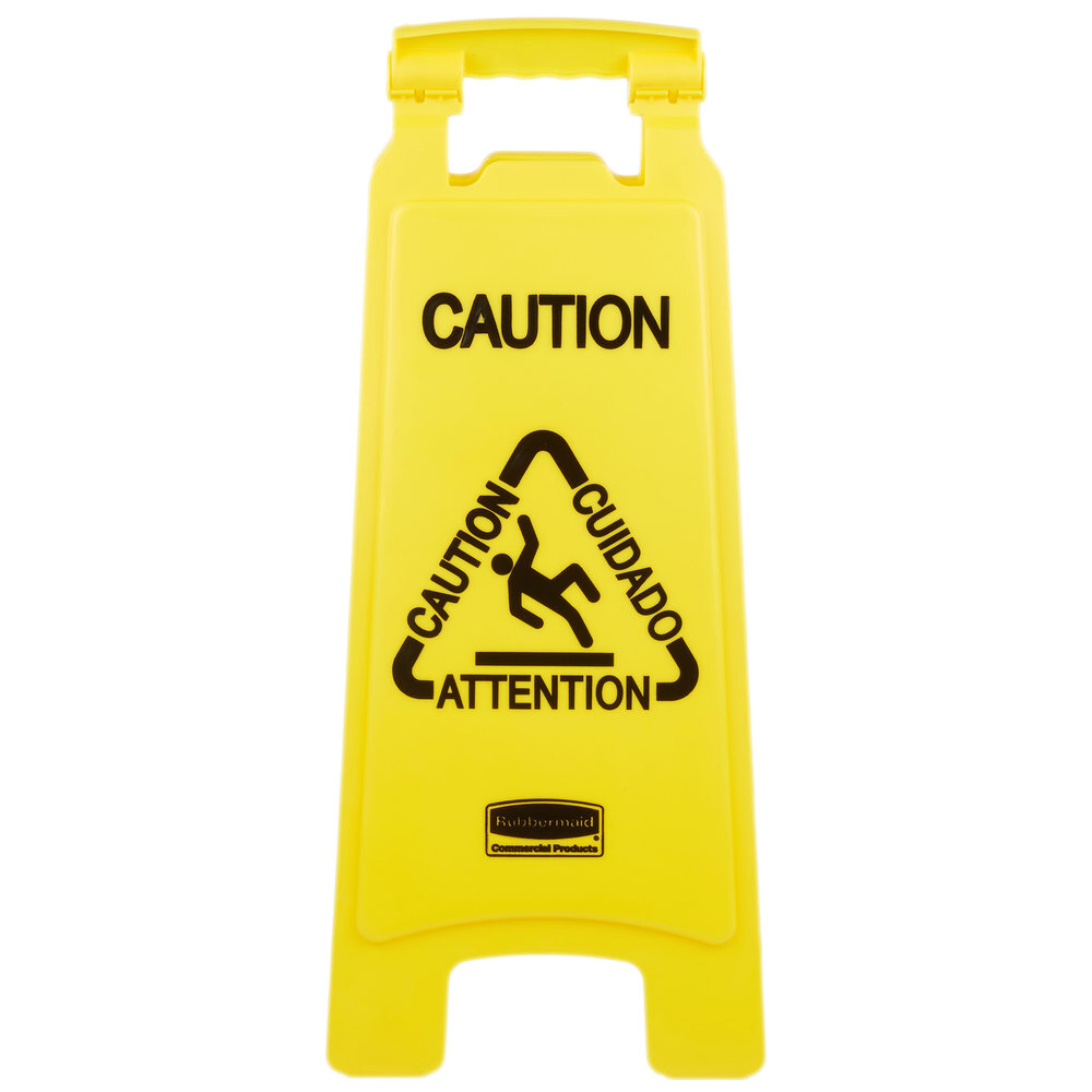 Rubbermaid OverTheSpill Kit with Caution Wet Floor Sign, Medium