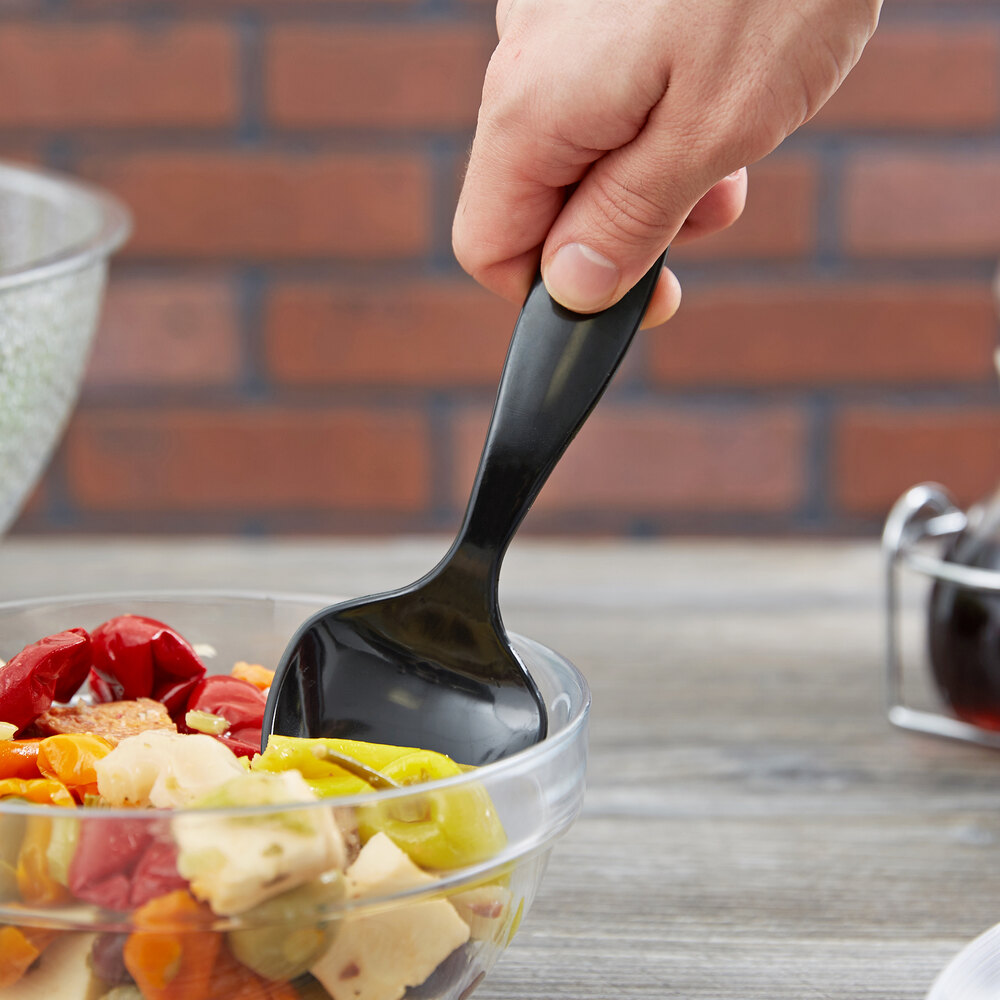 Choice 8 1/2" Black Disposable Plastic Serving Spoon 72/Case