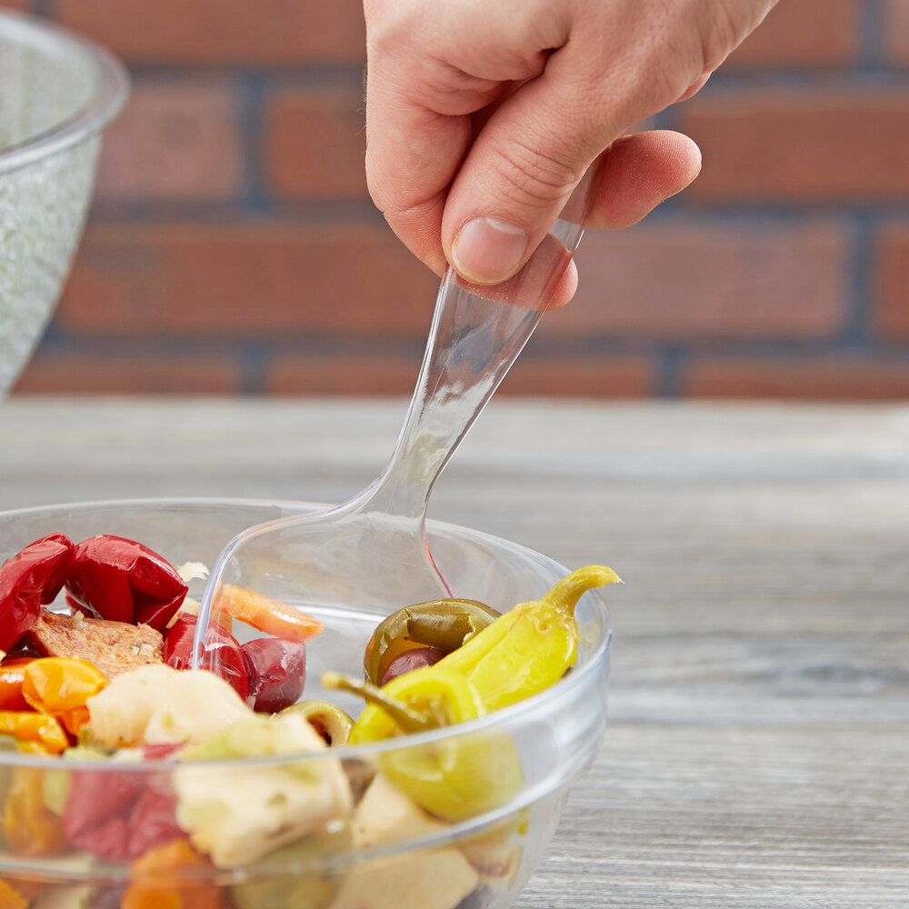 Choice 8 1/2" Clear Disposable Plastic Serving Spoon 72/Case