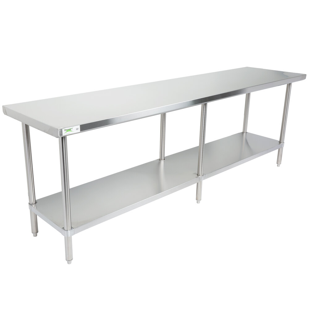 Regency Spec Line 30 X 96 14 Gauge Stainless Steel Commercial Work Table With Undershelf
