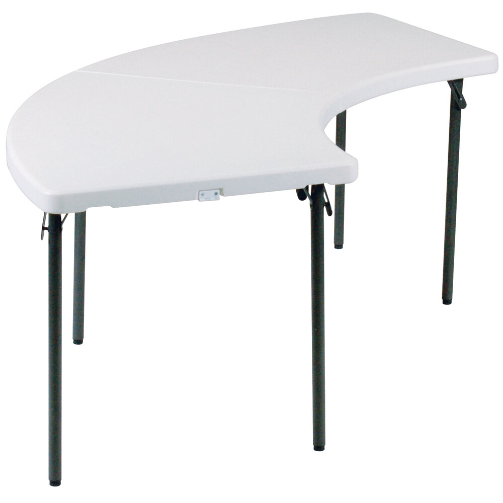 Folding Tables Banquet Correll Serpentine Fold In Half Table 30 Inch X 96 Plastic Granite Gray