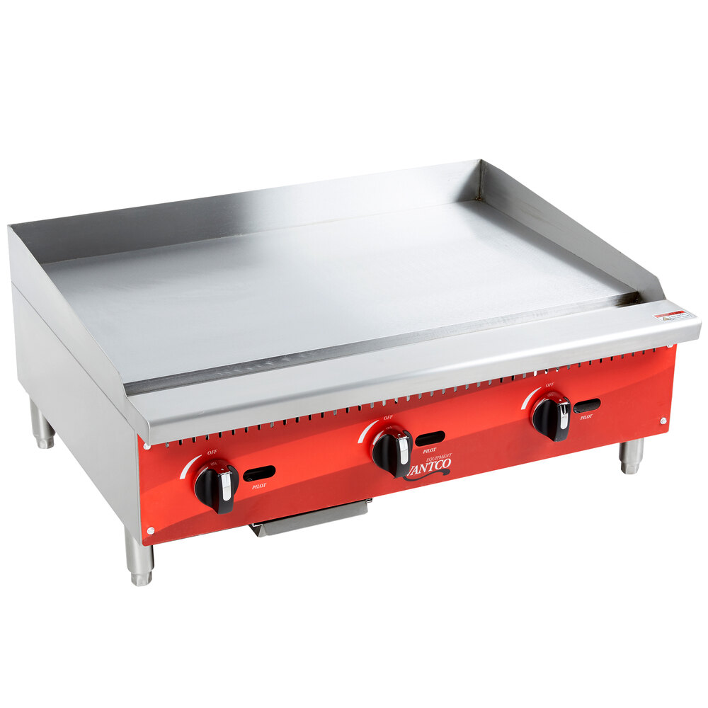 Avantco AG36MG 36" Countertop Gas Griddle with Manual Controls 90,000 BTU