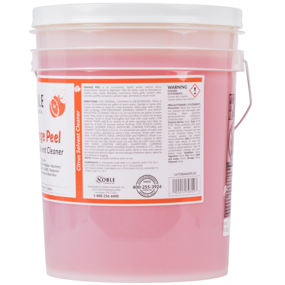 Noble Chemical 5 Gallon Orange Peel Citrus Solvent Cleaner - Ecolab® 14559 Alternative