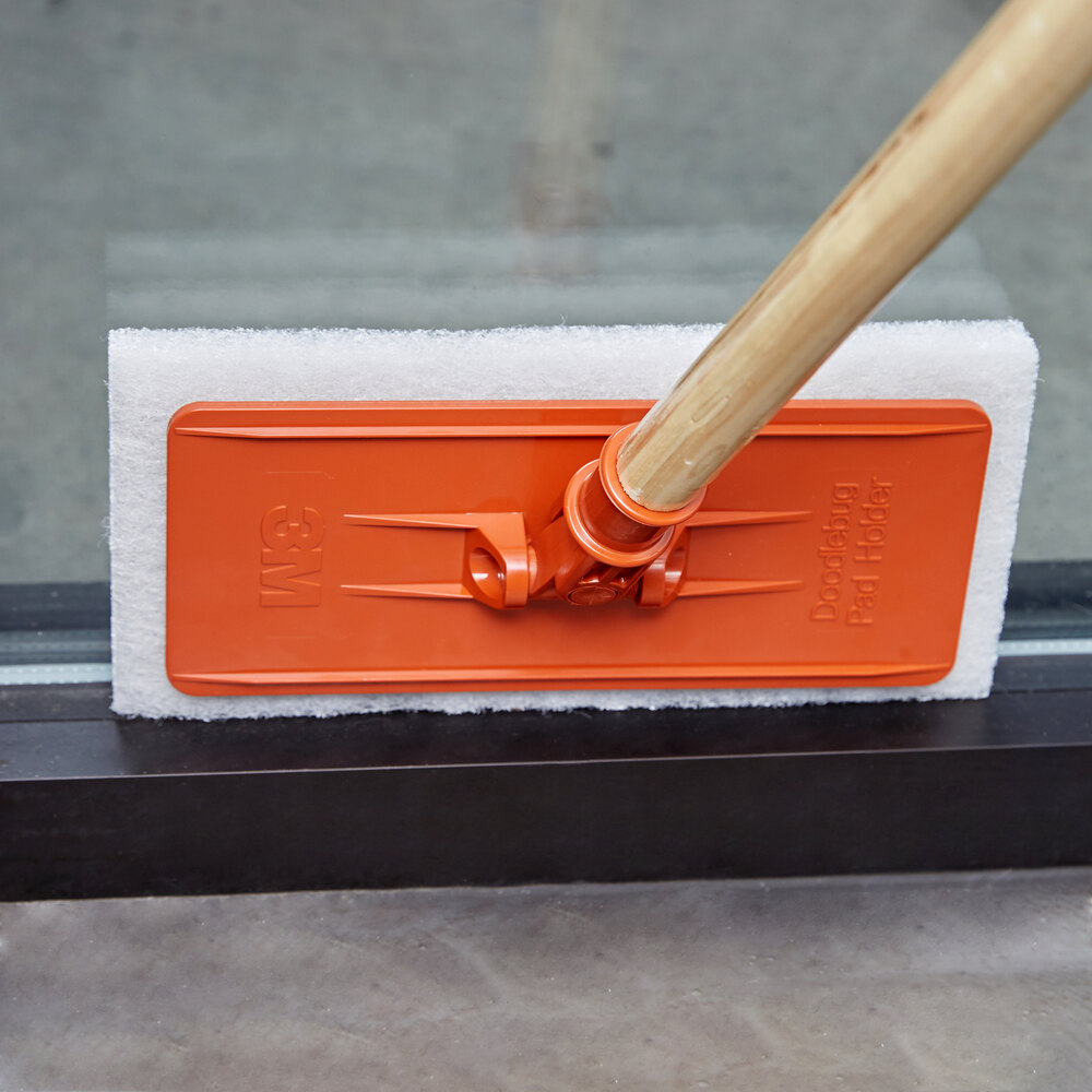 3M 8440 Doodlebug 10" x 4 5/8" White Cleaning Pad 5/Pack