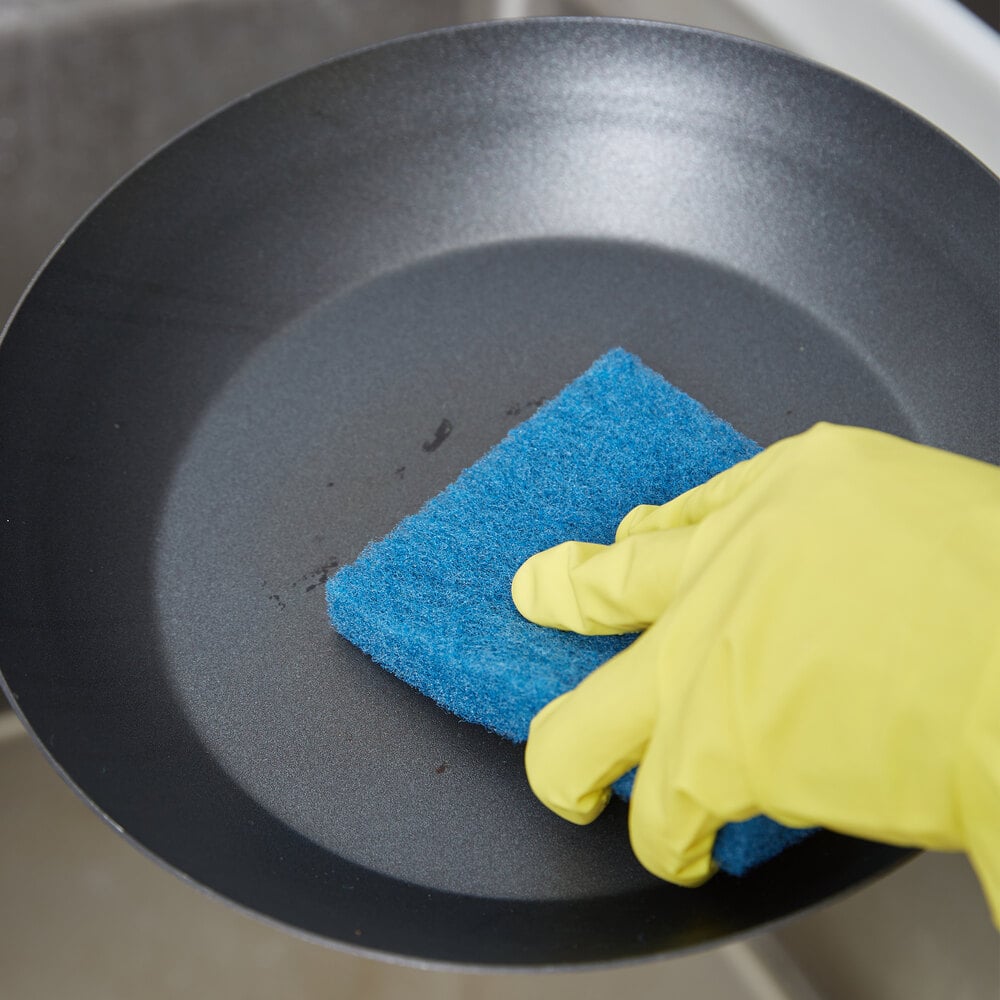 3M 9000 Scotch Brite™ 4" x 5 1/4" Blue NonStick Cookware Cleaning Pad 40/Case