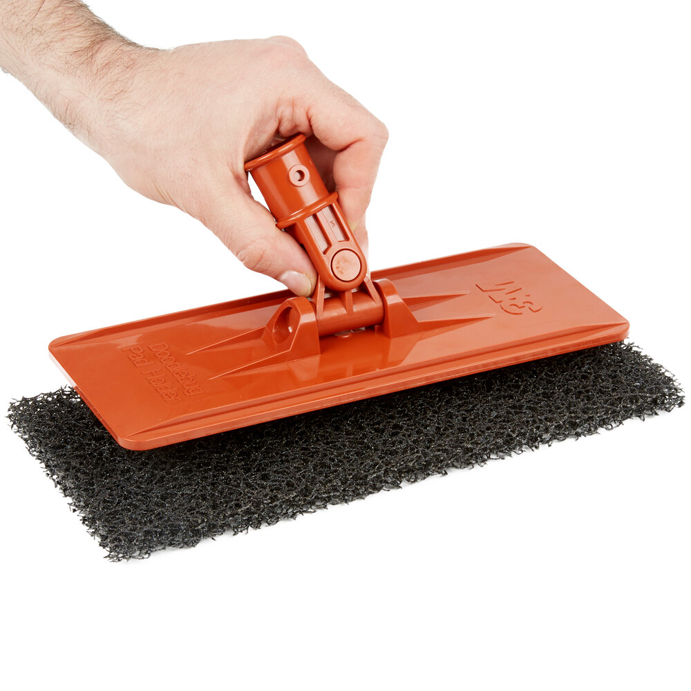 3M 8550 Doodlebug 10" x 4 5/8" Hi Pro Black Stripping Pad 10/Pack