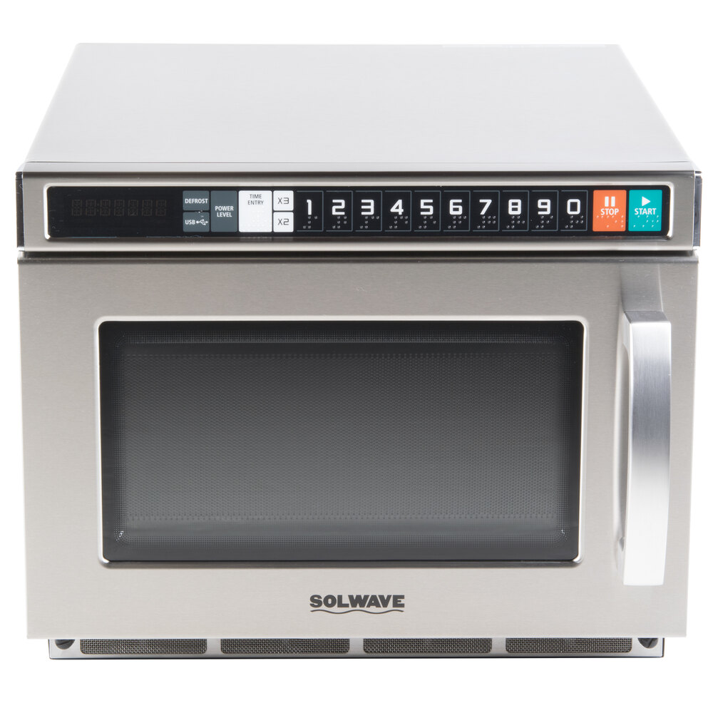 Solwave Space Saver Stainless Steel HeavyDuty Commercial Microwave
