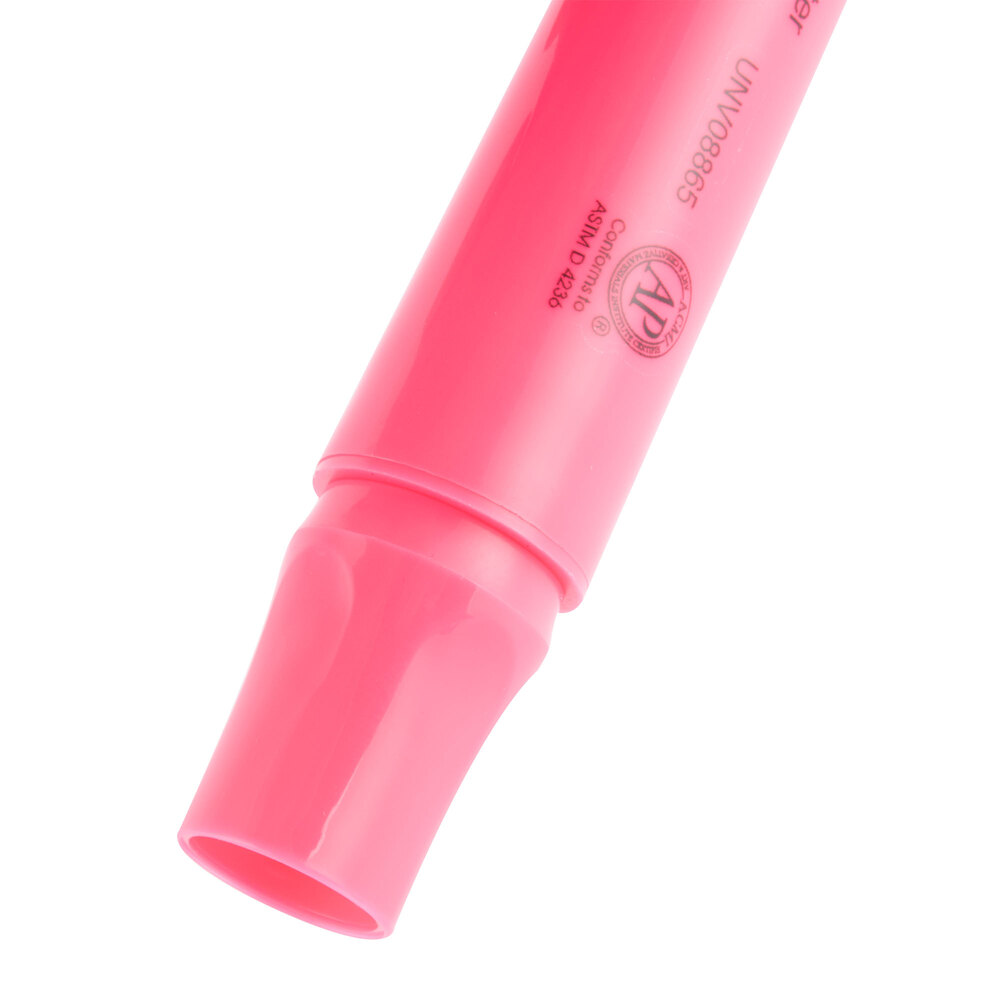 Universal UNV08865 Fluorescent Pink Chisel Tip Desk Style Highlighter