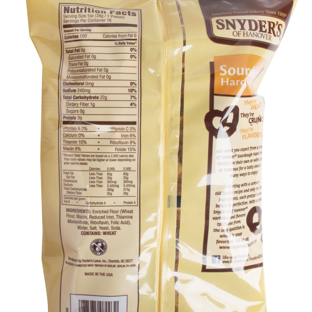 Snyder's of Hanover Sourdough Hard Pretzels 1 lb. Bag 12/Case