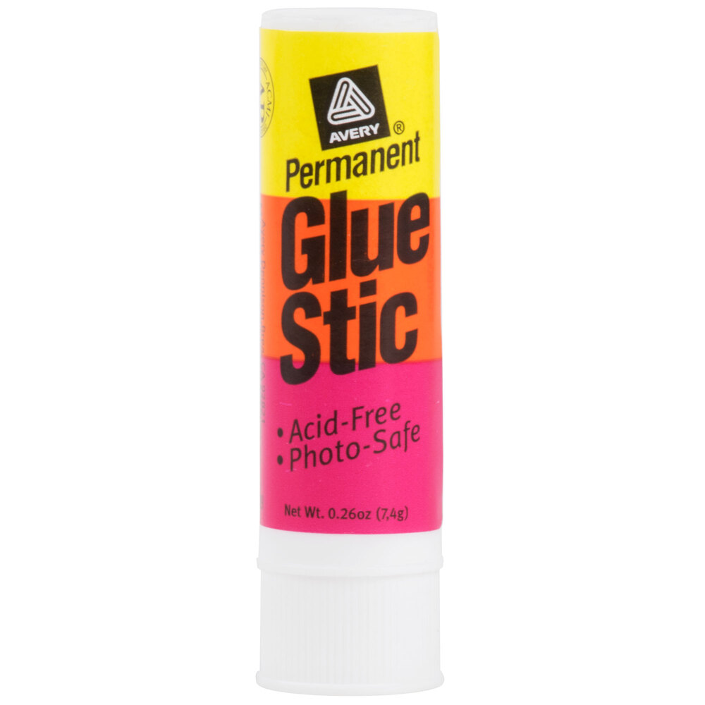 Avery 166 0.26 oz. White Permanent Glue Stic 12/Pack