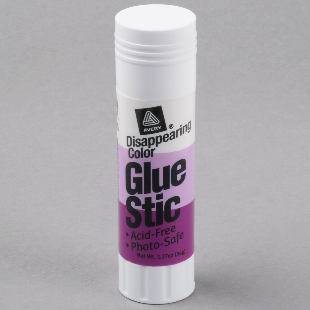 Avery 00226 1.27 oz. Purple Disappearing Color Permanent Glue Stick