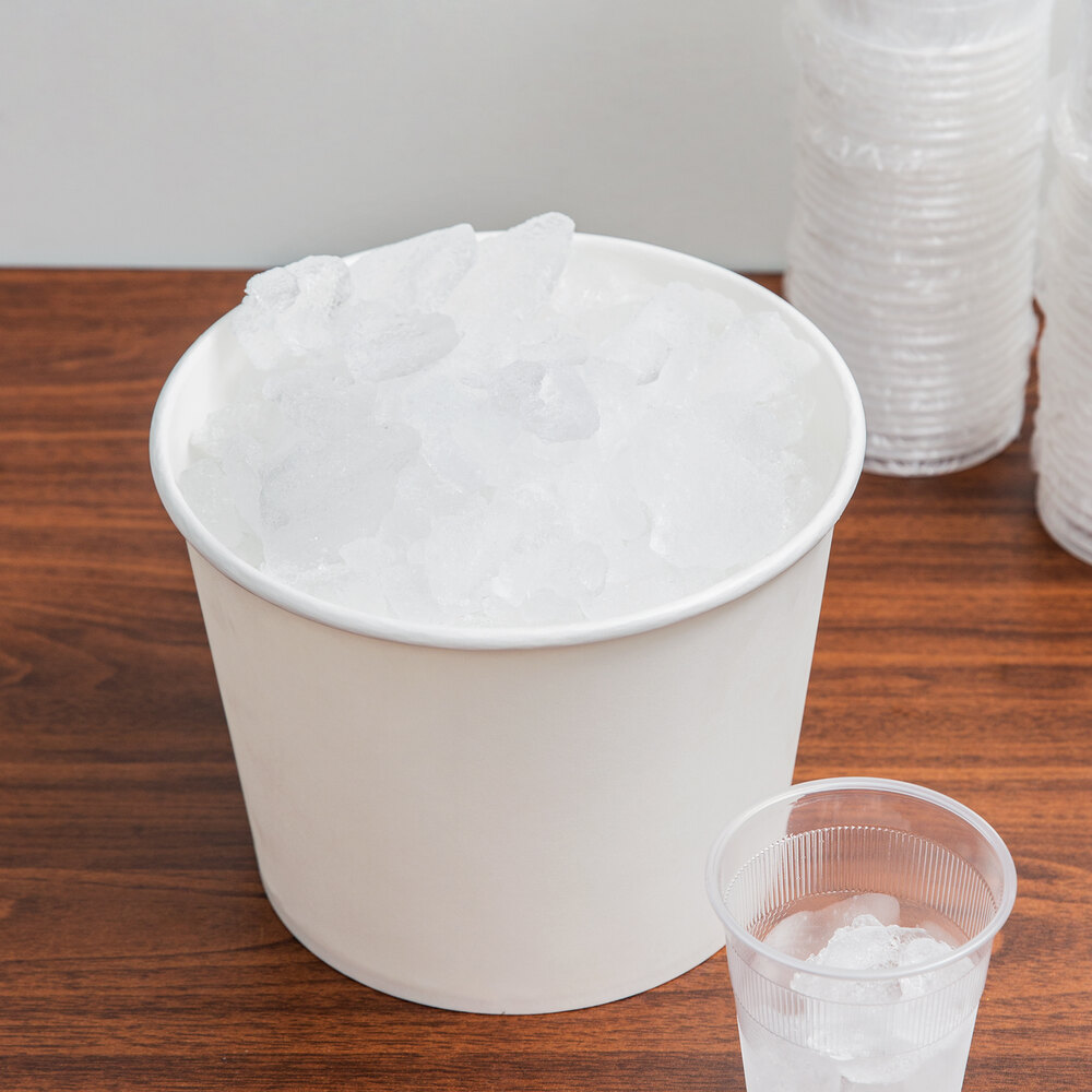 Lavex Lodging 5 lb. White Disposable Paper Ice Bucket - 25/Pack