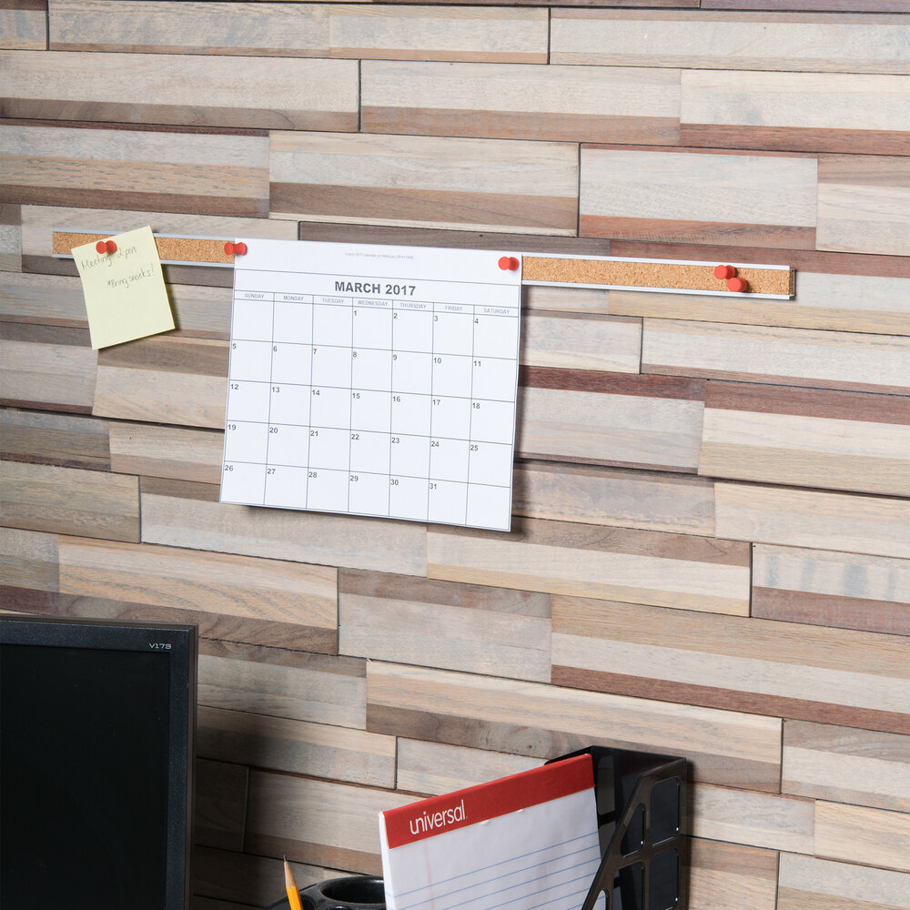 Universal UNV43424 24" x 1" Brown Cork Bulletin Bar