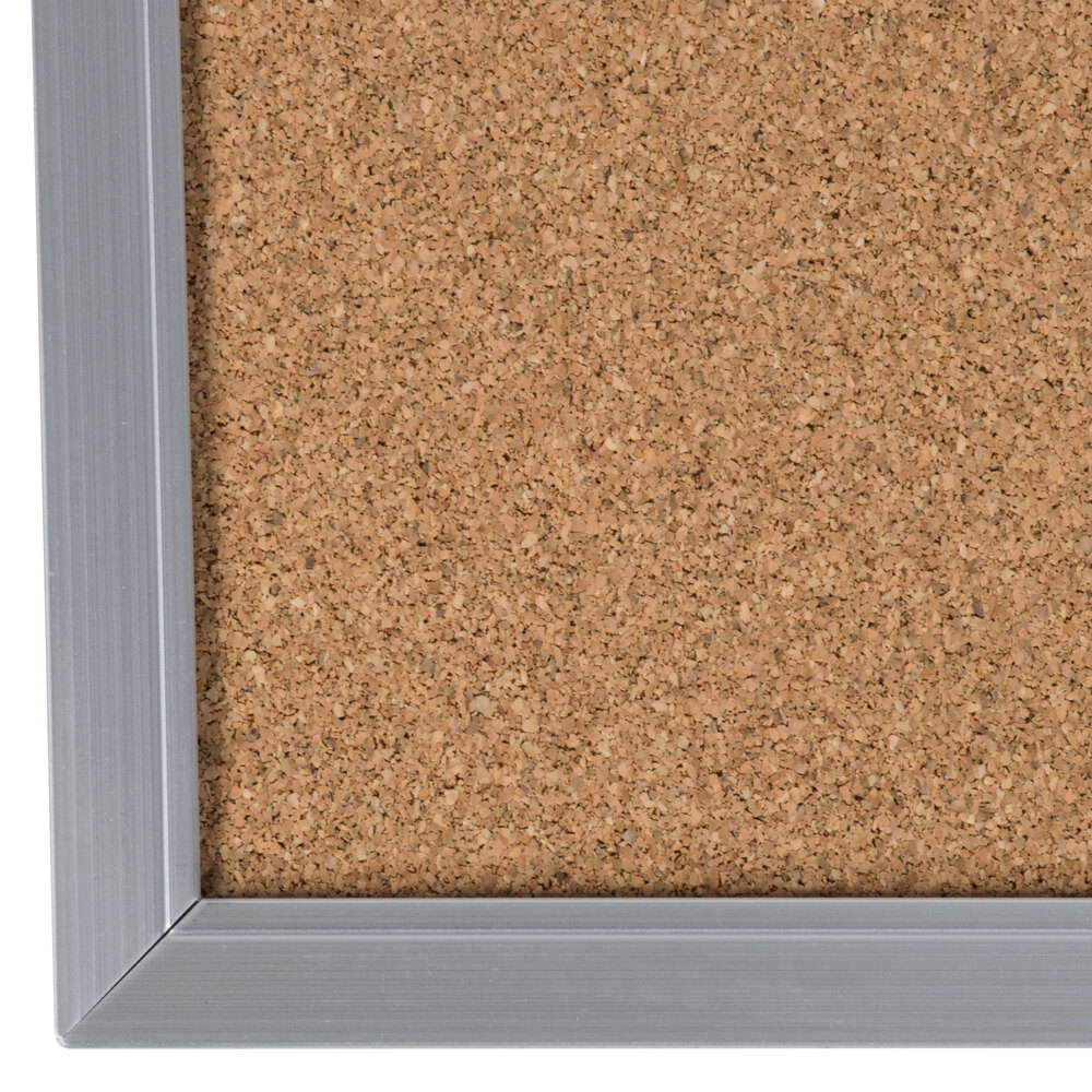 Universal UNV43614 36" x 48" Natural Cork Board with Aluminum Frame