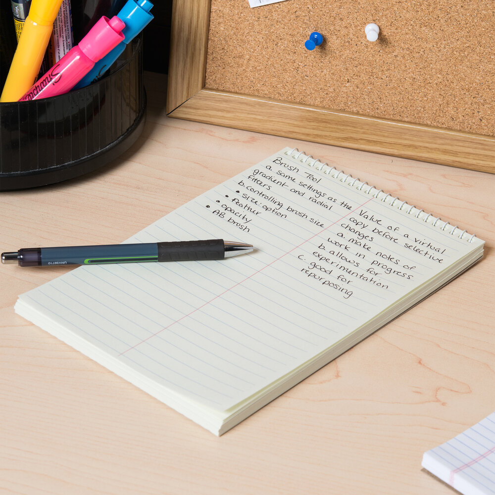 Universal UNV76620 6" x 9" Green Gregg Rule Steno Book 60 Sheets