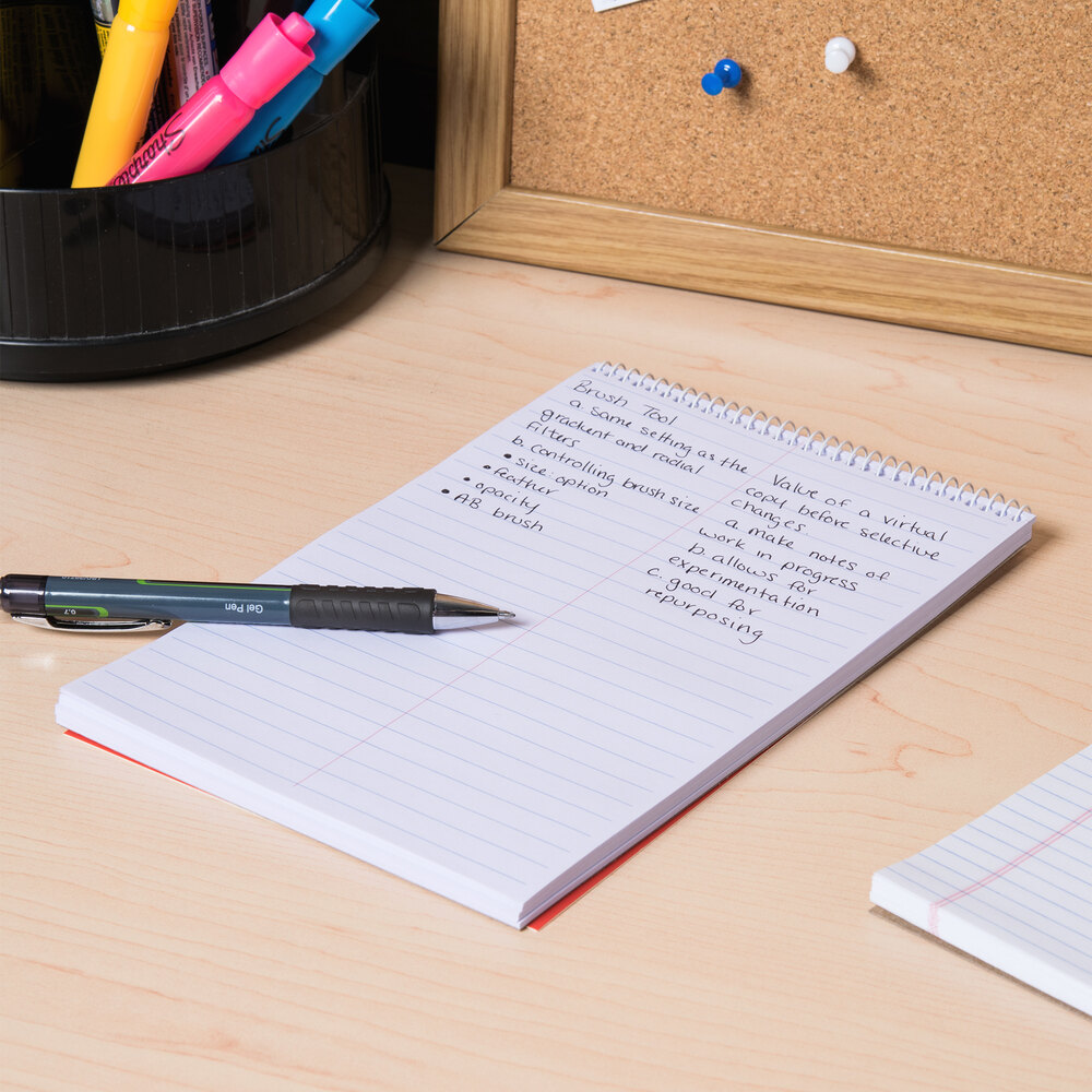 Universal UNV96920PK 6" x 9" White Gregg Rule Steno Book 6/Pack