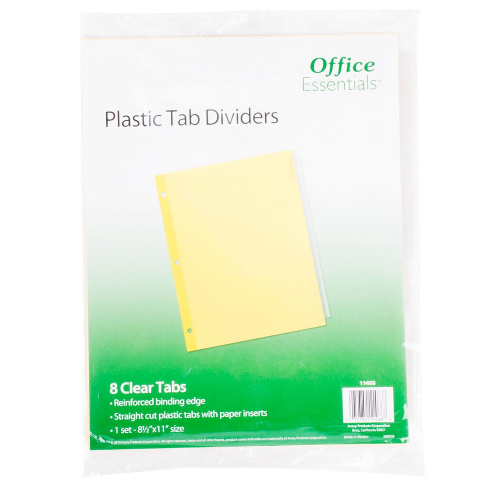 Avery Office Essentials 11468 8-Tab Clear Insertable Dividers