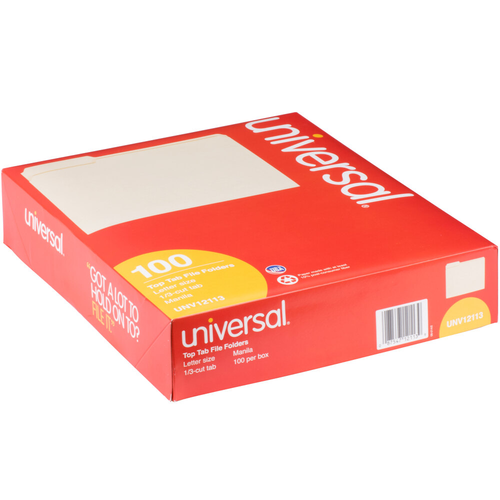 Universal UNV12113 Letter Size File Folder - Standard Height with 1/3 ...