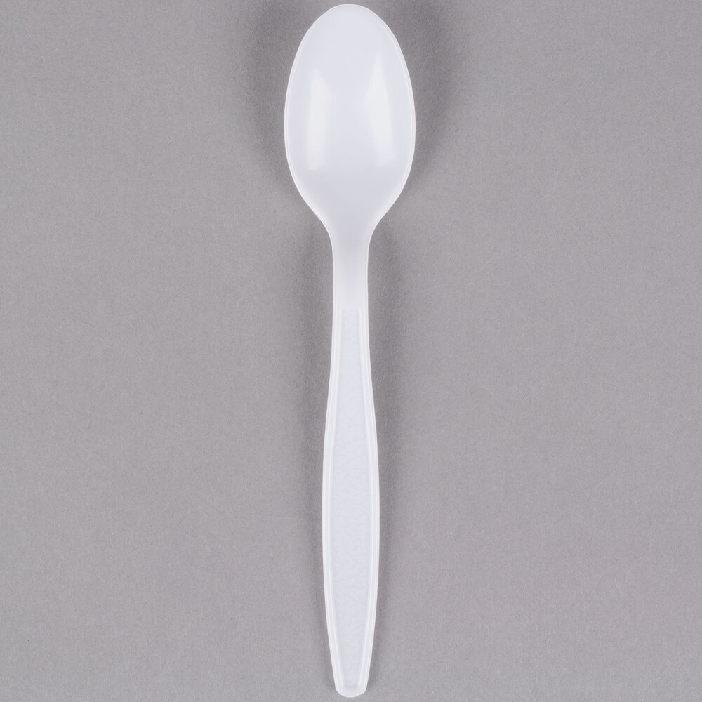White plastic spoon