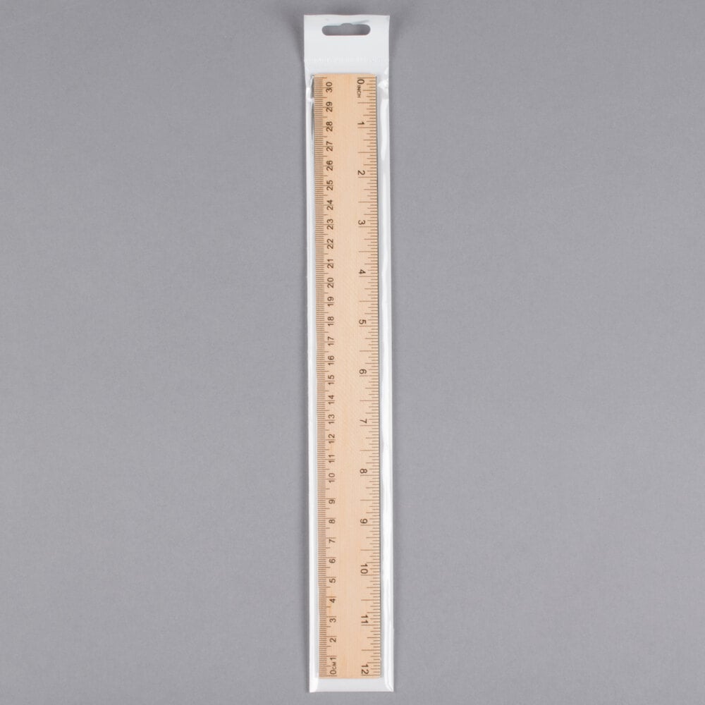 universal unv59021 flat wood ruler with double metal edge