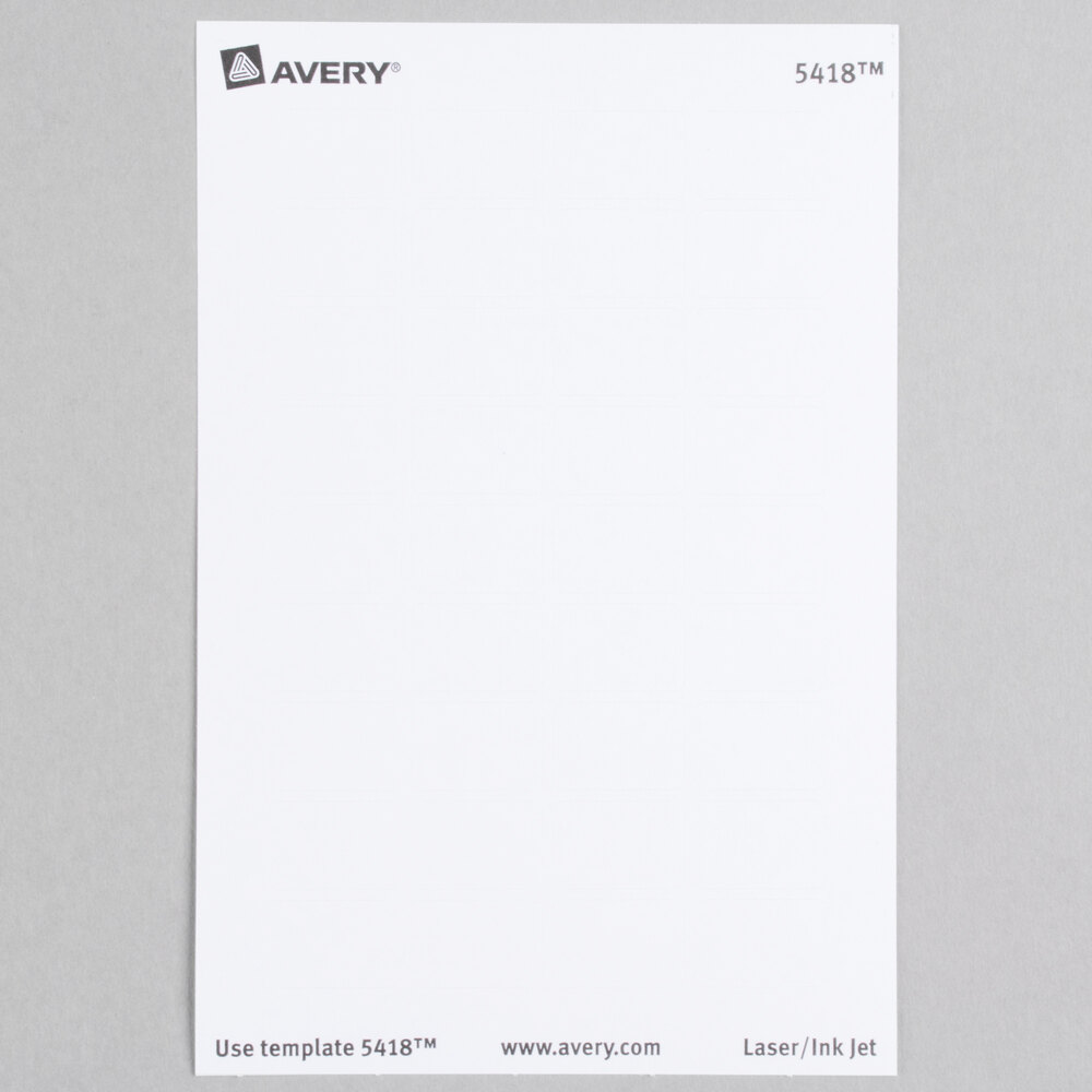 Avery 5418 1/2" x 3/4" White Rectangular Removable WriteOn / Printable