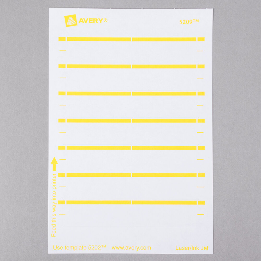 Avery 05209 11/16" x 3 7/16" White / Yellow Rectangular WriteOn