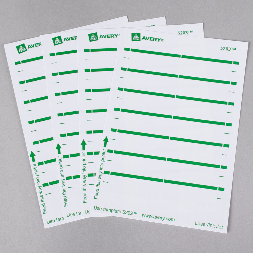 Avery 5203 11 16 X 3 7 16 White Green Rectangular Write On 