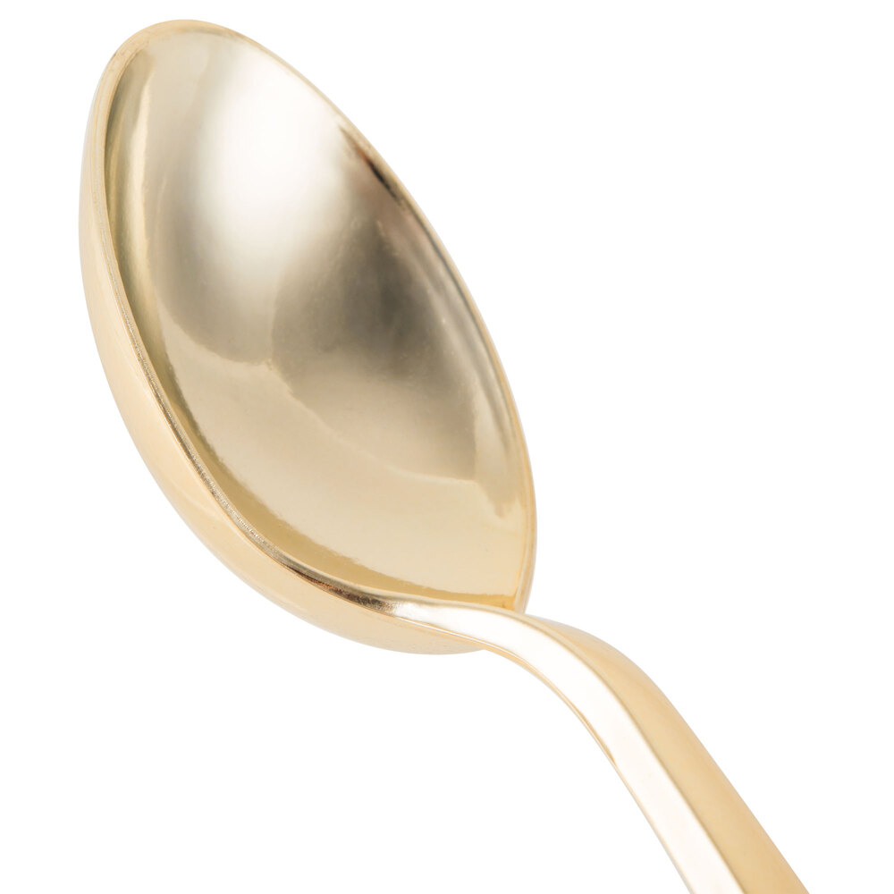 Gold Visions 6" Gold Look Heavy Weight Plastic Soup Spoon 400/Case