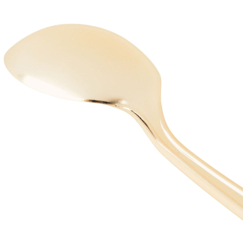 Gold Visions 6" Gold Look Heavy Weight Plastic Soup Spoon 400/Case